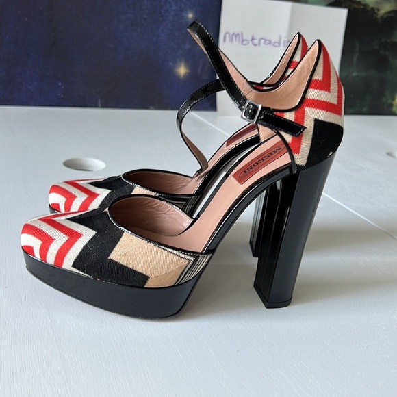 Missoni made in Italy high heeled size 7M(37) ankle a wrap Mary Jane shoes - Picture 4 of 16